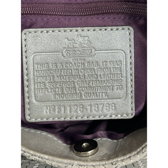 Coach Madison Maggie Stitched Gray Metallic Leather Bag No. F1126-18766 - Picture 7 of 16